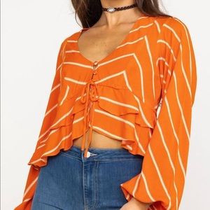 🆕 Free People Samifran Ruffles Stripes Size M